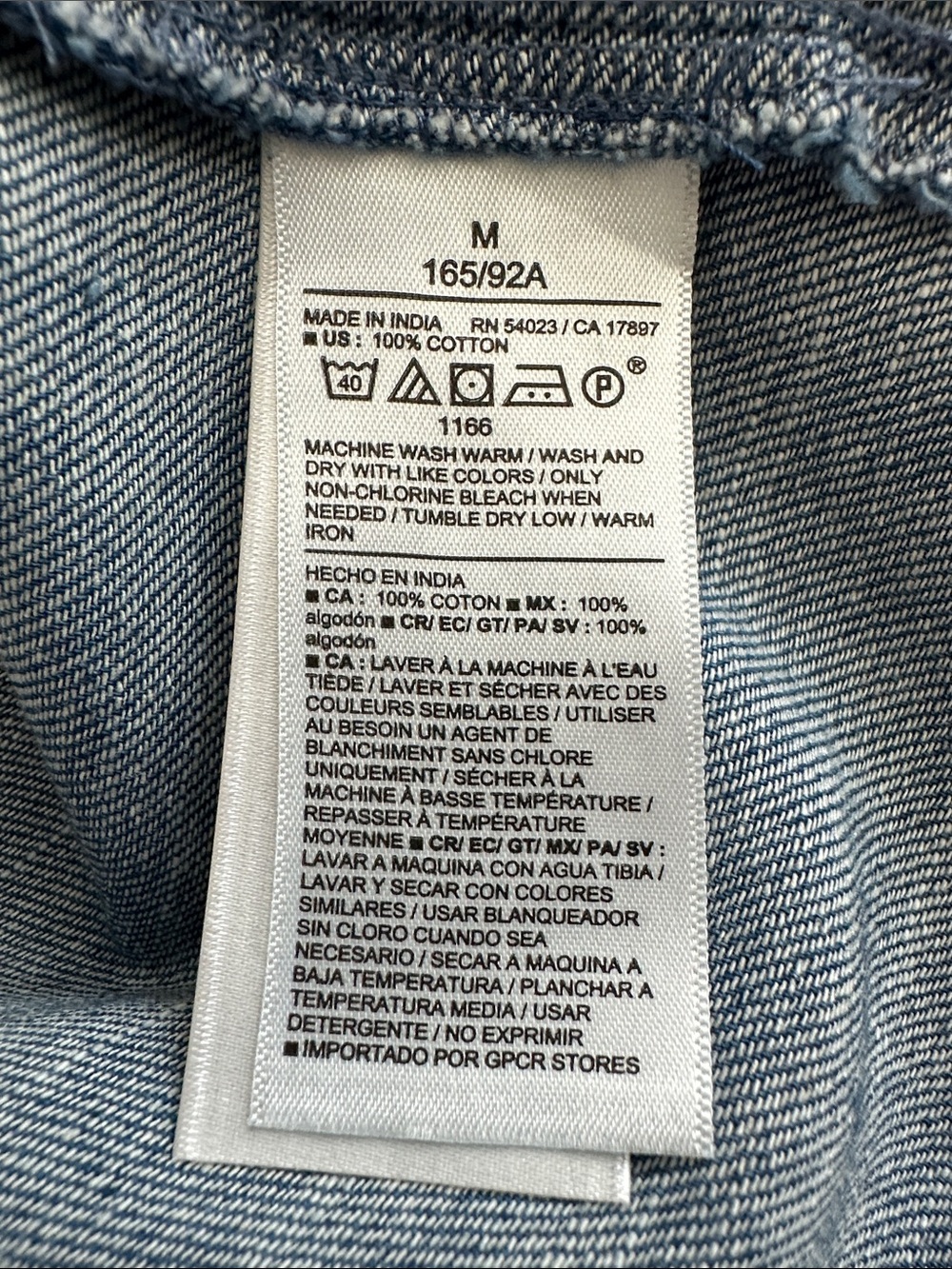 NWT 100% Cotton Old Navy Blue Denim Peasant Button-Front Blouse Size Medium. - Picture 11 of 14